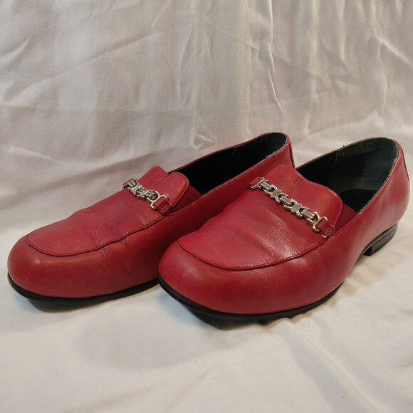 Drew Footsaver Slip On Casual Leather Loafer RED (fits like 8) - Picture 1 of 7